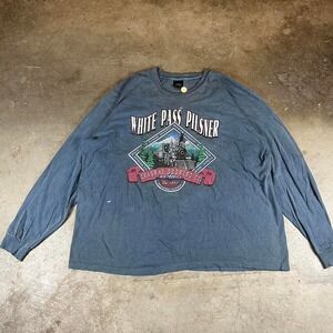 Vintage 90s single stitch white pass Pilsner long sleeve shirt